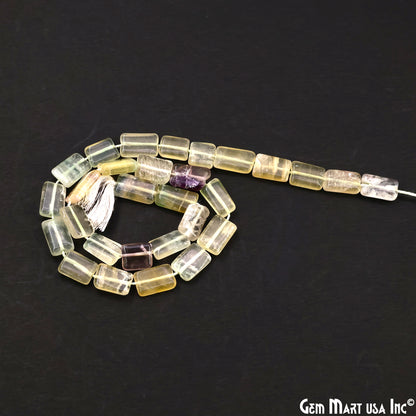 Fluorite Smooth Square Drilled Beads 7-10X6-7mm Waist Beads, Rondelle Bead Strand 13 Inch