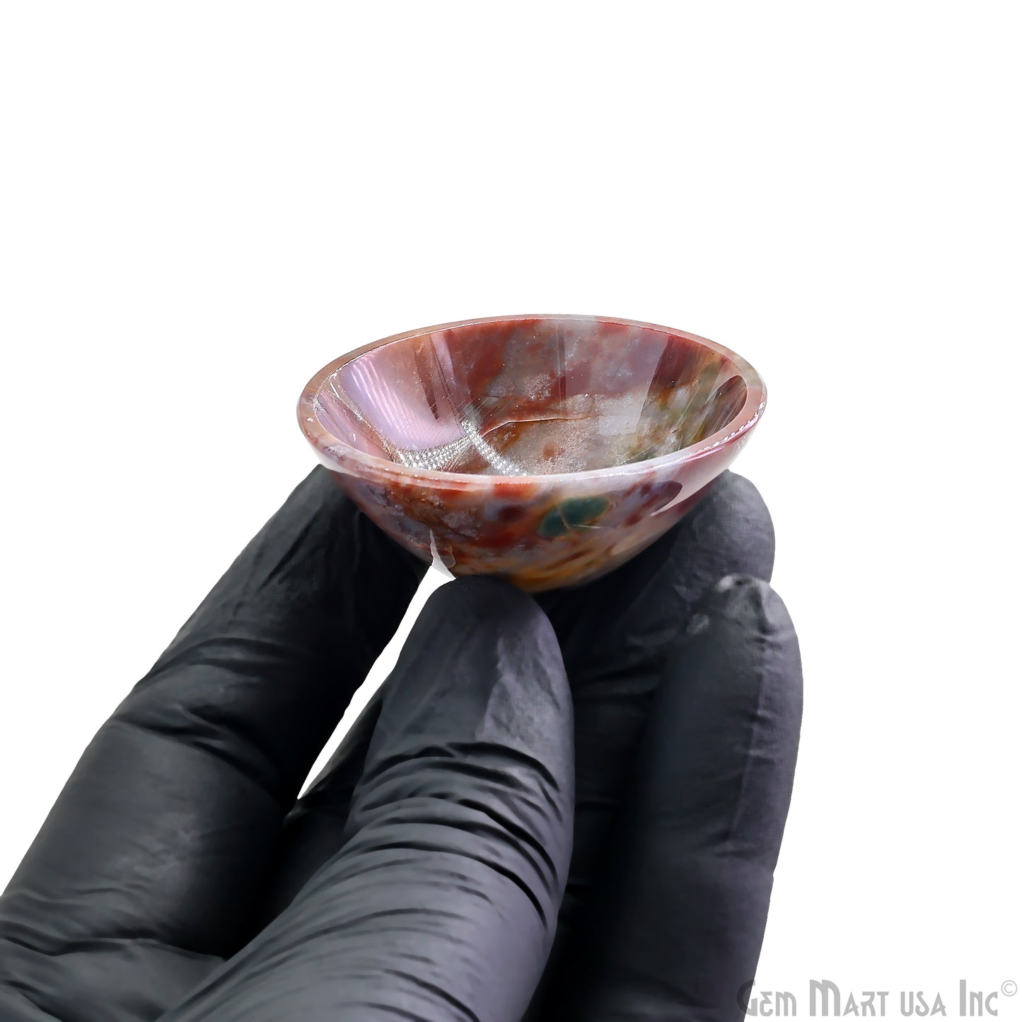 Natural Fancy Agate Mini Carved Gemstone Bowl Cup 2 inch