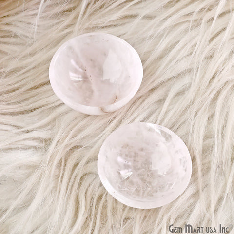 Natural Rose Quartz Mini Carved Gemstone Bowl Cup 2 inch