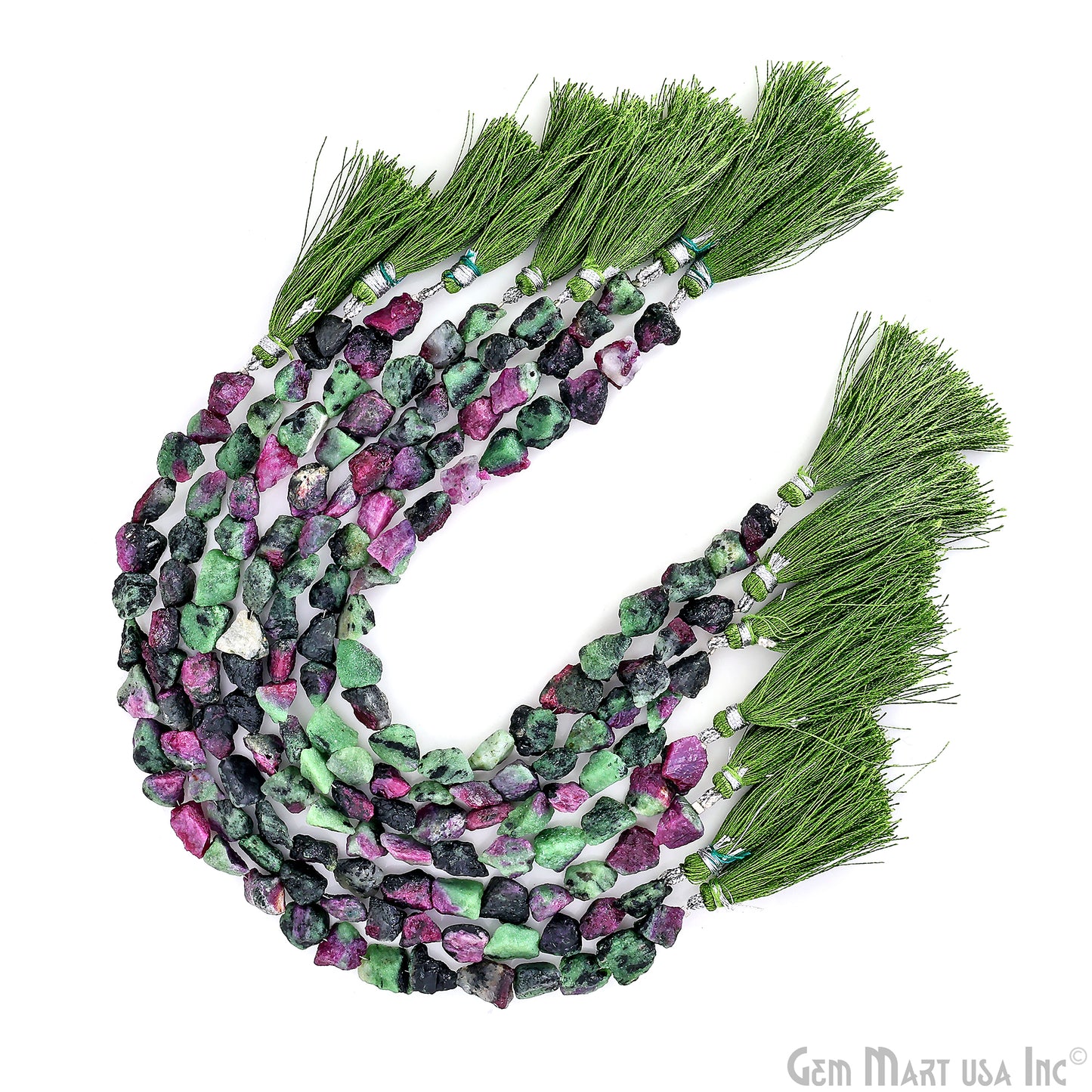 Ruby Zoisite Rough Beads, 9 Inch Gemstone Strands, Drilled Strung Briolette Beads, Free Form, 7x5mm