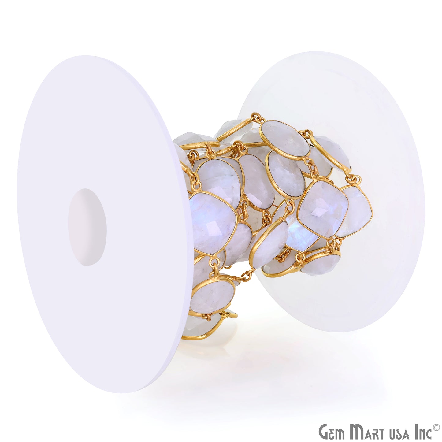 Rainbow Moonstone Mix Shape 10-15mm Gold Plated Continuous Connector Chains