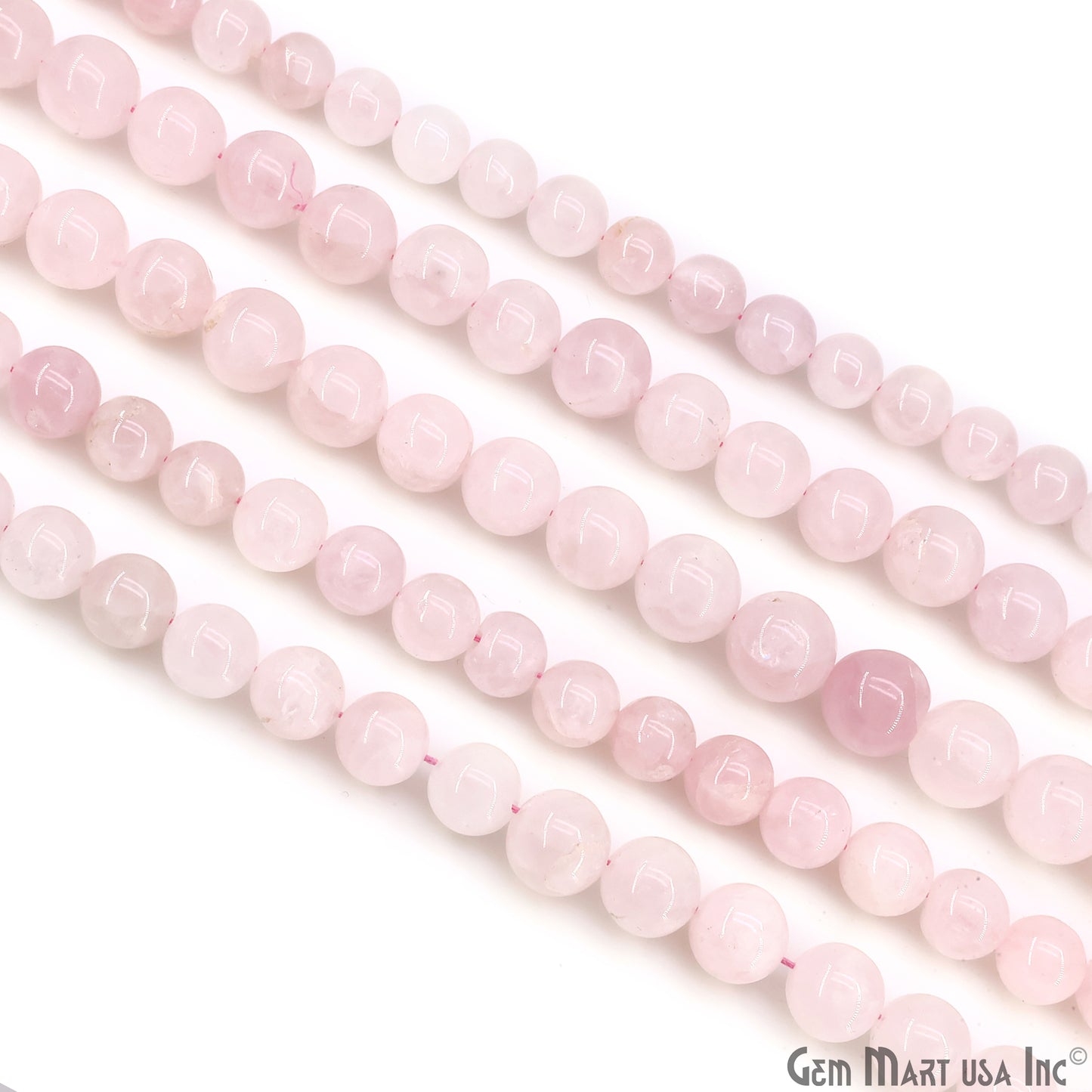Rose Quartz Smooth Round Drilled Beads 9-10mm Waist Beads, Rondelle Bead Strand 13 Inch