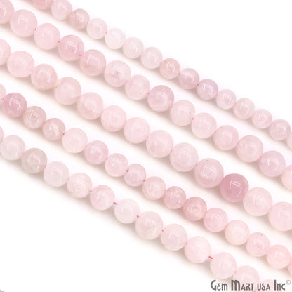 Rose Quartz Smooth Round Drilled Beads 9-10mm Waist Beads, Rondelle Bead Strand 13 Inch