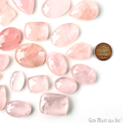 Rose Quartz Mix Shape Cabochon, Natural Rose Quartz, 1.5-2 Inch Pink Healing Crystal for Jewelry Making