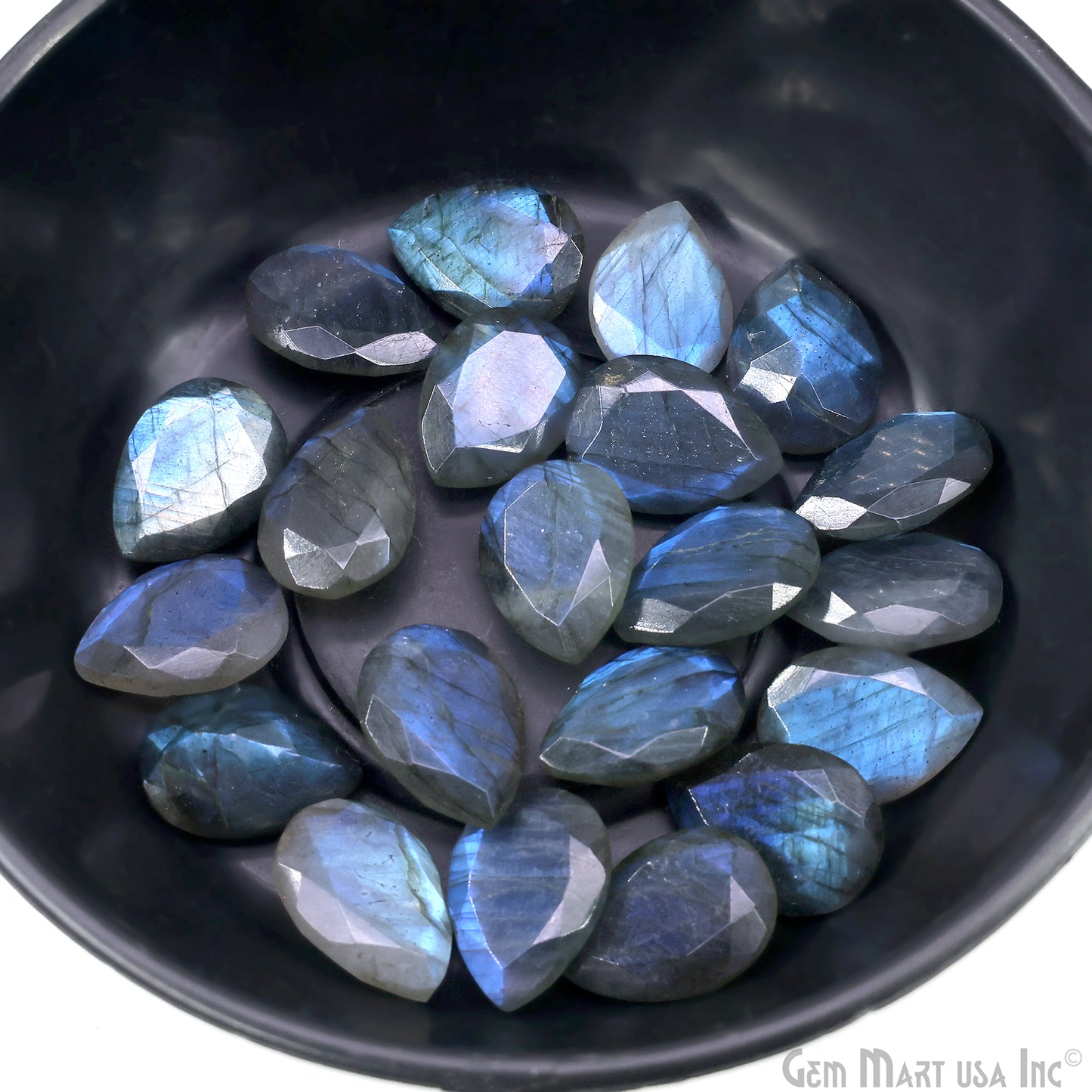 Labradorite Wholesale Gemstones, 100% Natural Semi-Precious Gems, Blue Flash Faceted Loose Gems, 13x18mm, Pears, 2PC Lot