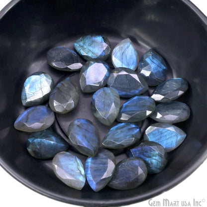 Labradorite Wholesale Gemstones, 100% Natural Semi-Precious Gems, Blue Flash Faceted Loose Gems, 13x18mm, Pears, 2PC Lot
