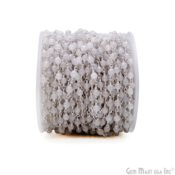 White Jade 4mm Faceted...