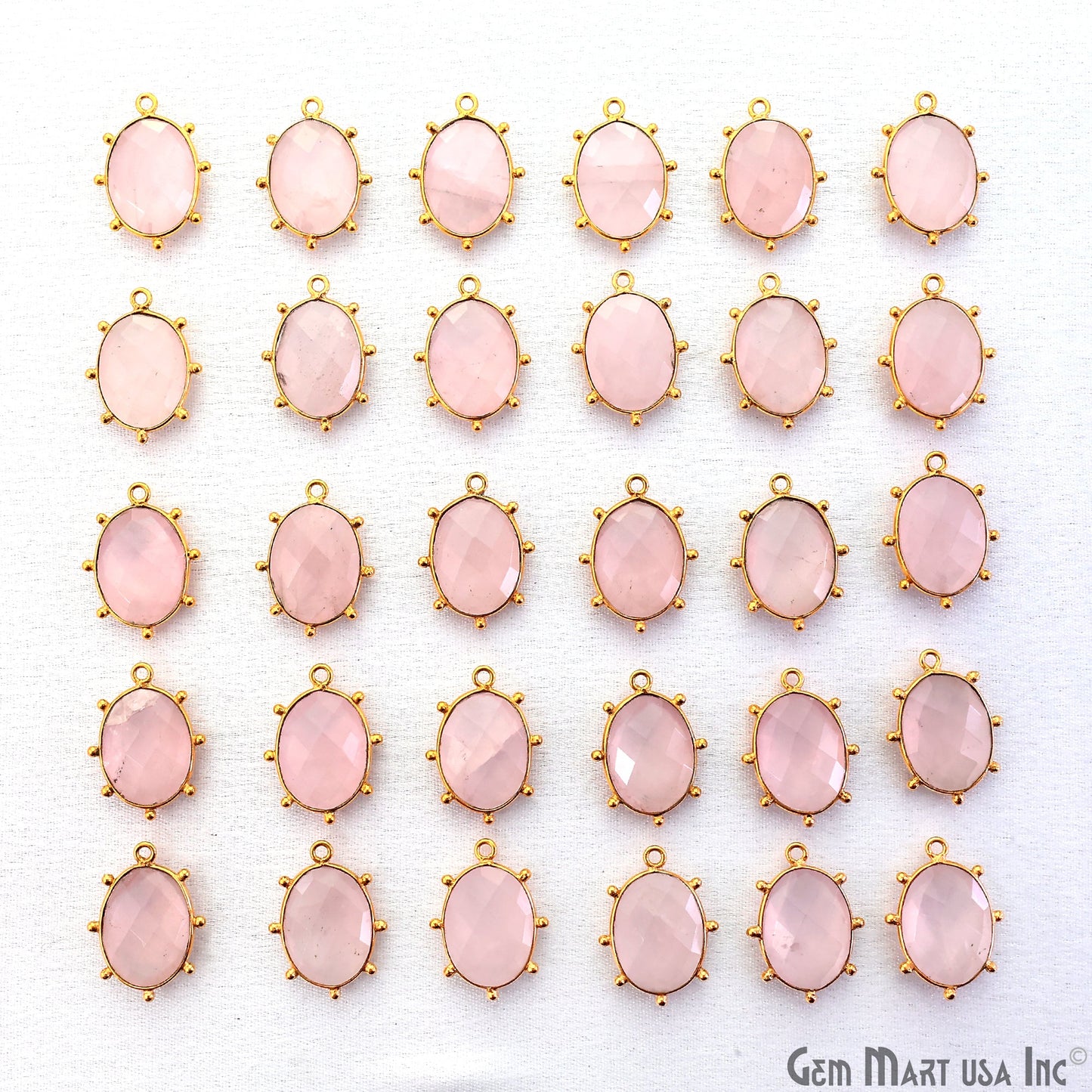 Oval 21x15mm Design Bezel Gold Plated Single Bail Gemstone Connector