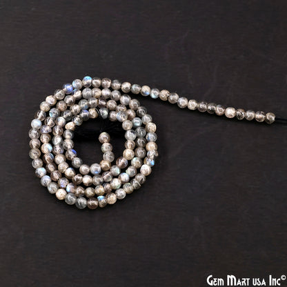 Labradorite Smooth Round Drilled Beads 3-4mm Waist Beads, Rondelle Bead Strand 14 Inch