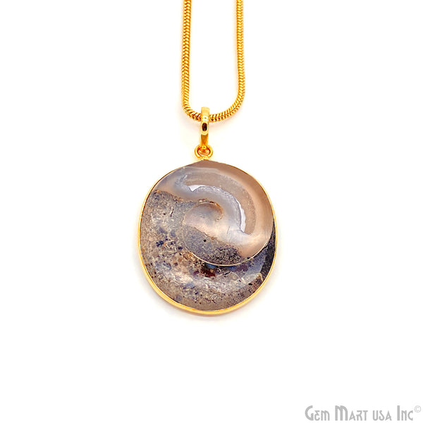 Ammonite Shell Pendant Round...