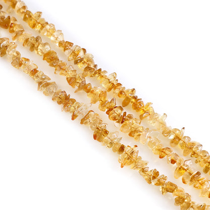 Citrine Chip Beads, 34 Inch, Natural Chip Strands, Drilled Strung Nugget Beads, 3-7mm, Polished, GemMartUSA (CHCI-70001)