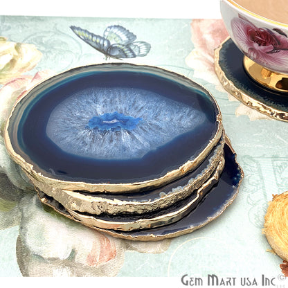 Natural Gemstone Coaster, Agate Coaster Set, Drinkware, Rock Coaster, Agate Slice Coaster