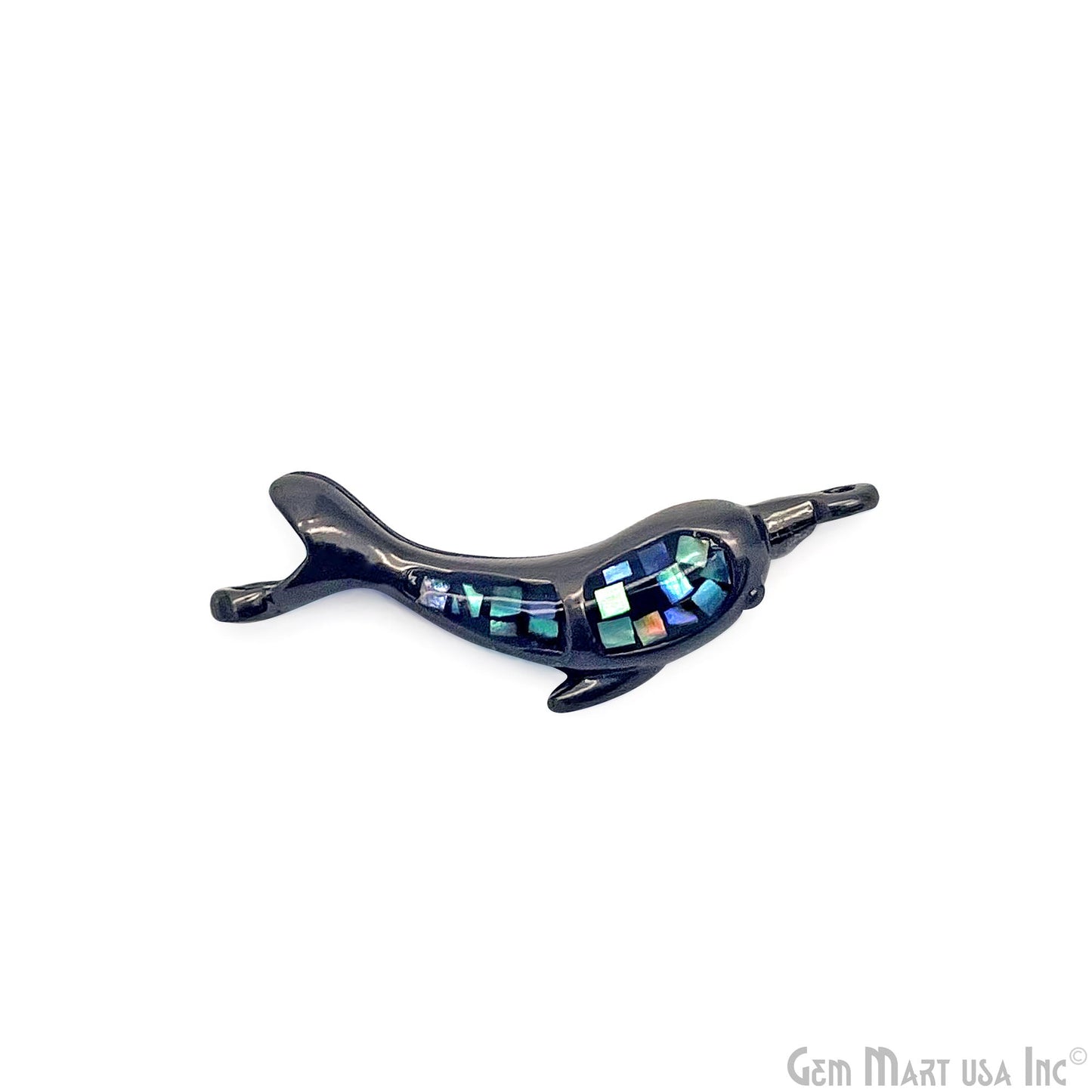 Shell Dolphin Fish Charm Pendant 24x8mm Single Bail Bracelet Charm Jewelry GemMartUSA