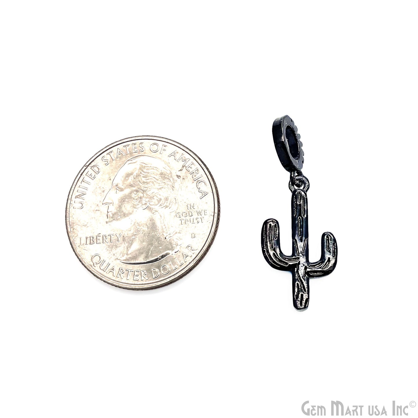 Shell Cactus Charm Pendant 30x12mm Single Bail Bracelet Charm Jewelry GemMartUSA