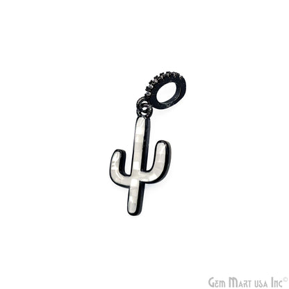 Shell Cactus Charm Pendant 30x12mm Single Bail Bracelet Charm Jewelry GemMartUSA