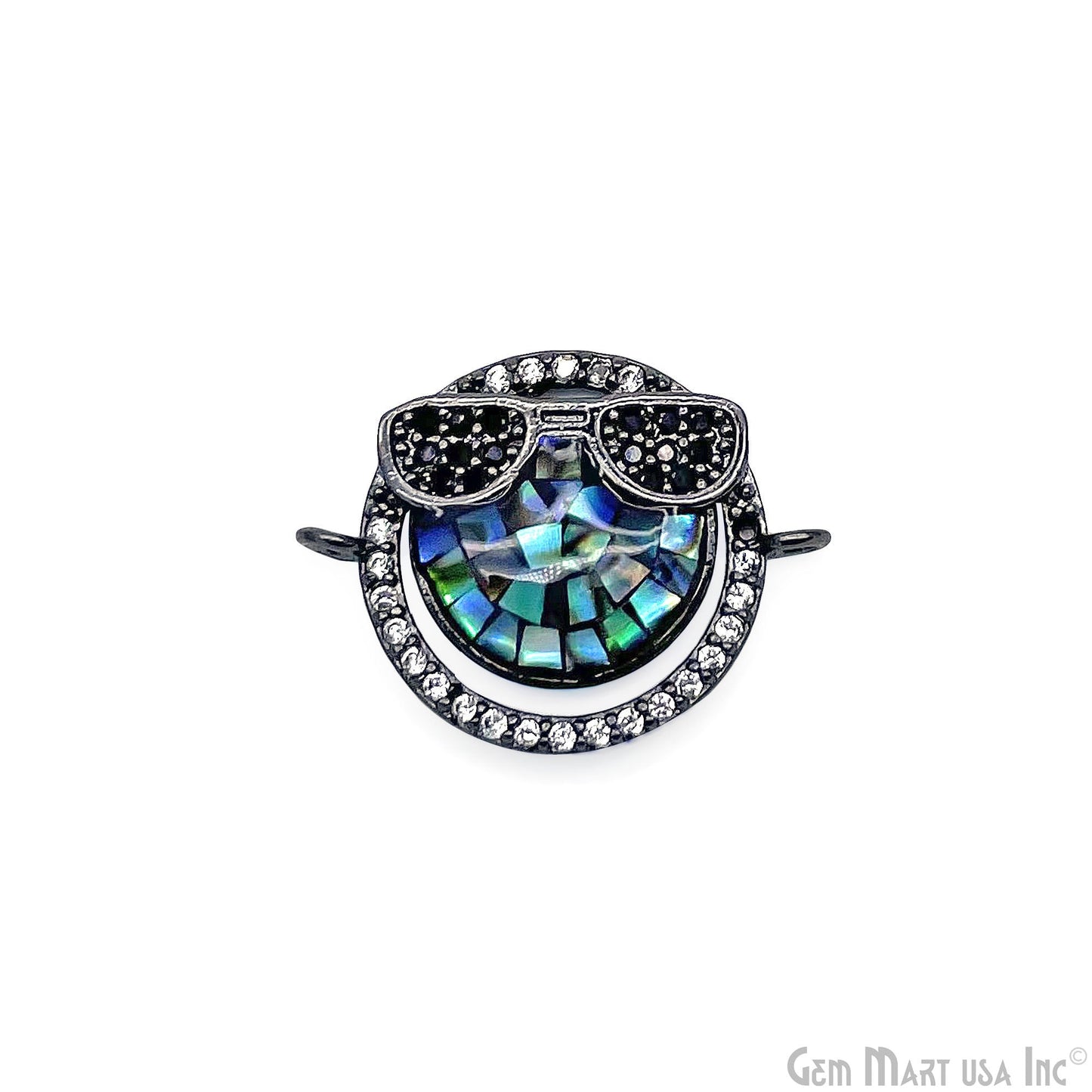 Sunglasses Smiley Face Cool Emoji Pendant 20x15mm Cubic Zircon Emoji Charm Jewelry GemMartUSA