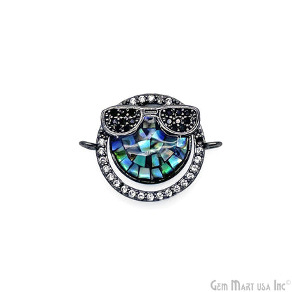 Sunglasses Smiley Face Cool Emoji Pendant 20x15mm Cubic Zircon Emoji Charm Jewelry GemMartUSA