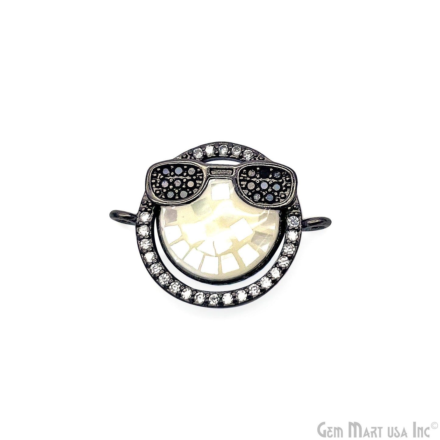 Sunglasses Smiley Face Cool Emoji Pendant 20x15mm Cubic Zircon Emoji Charm Jewelry GemMartUSA