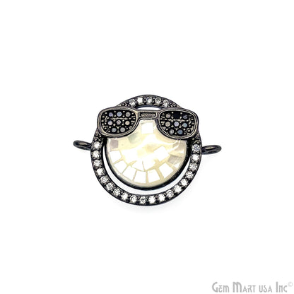 Sunglasses Smiley Face Cool Emoji Pendant 20x15mm Cubic Zircon Emoji Charm Jewelry GemMartUSA