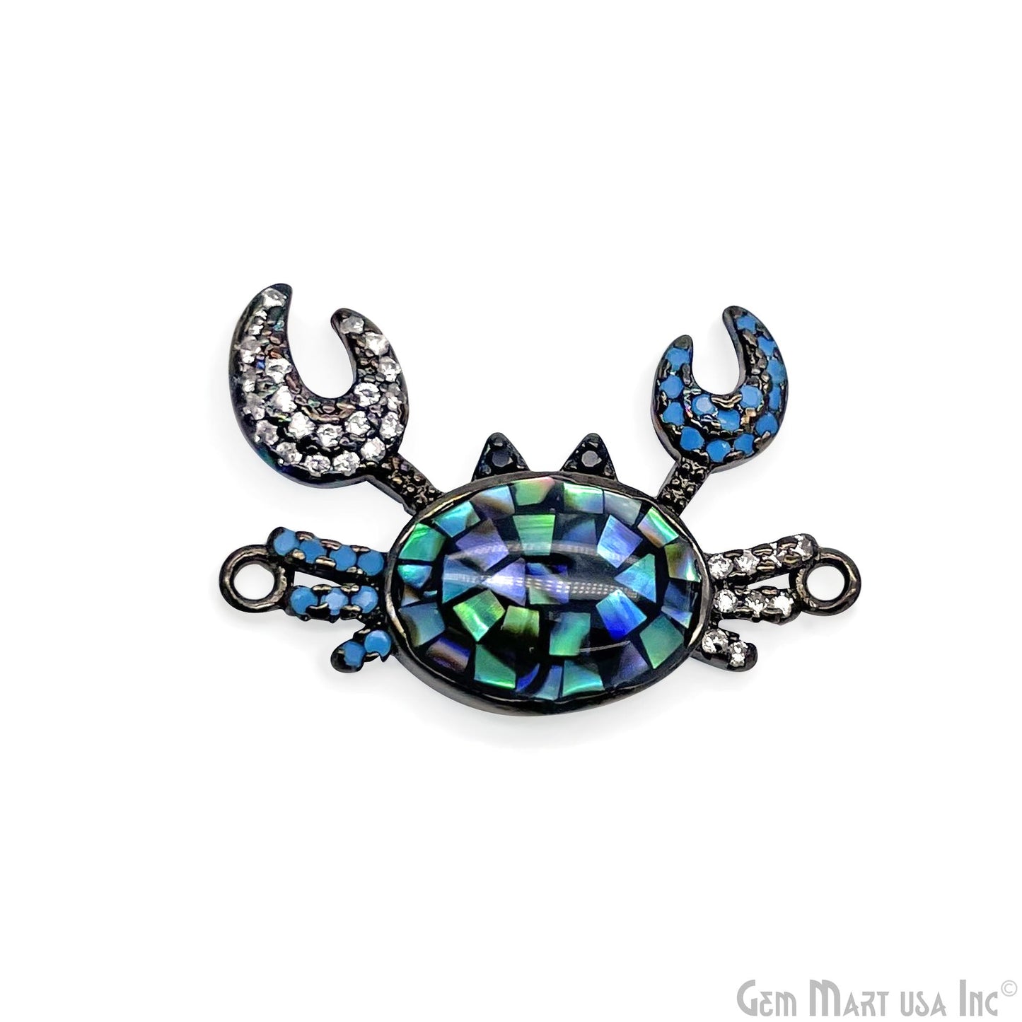Crab Charm Pendant crab jewelry Cubic Zircon 25x17mm Pendant Charm Jewelry GemMartUSA