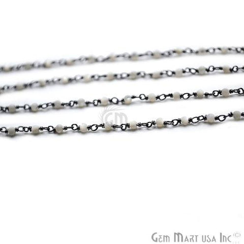 Mother of Freshwater Pearl Oxidized Wire Wrapped Gemstone Beads Rosary Chain (762994393135)