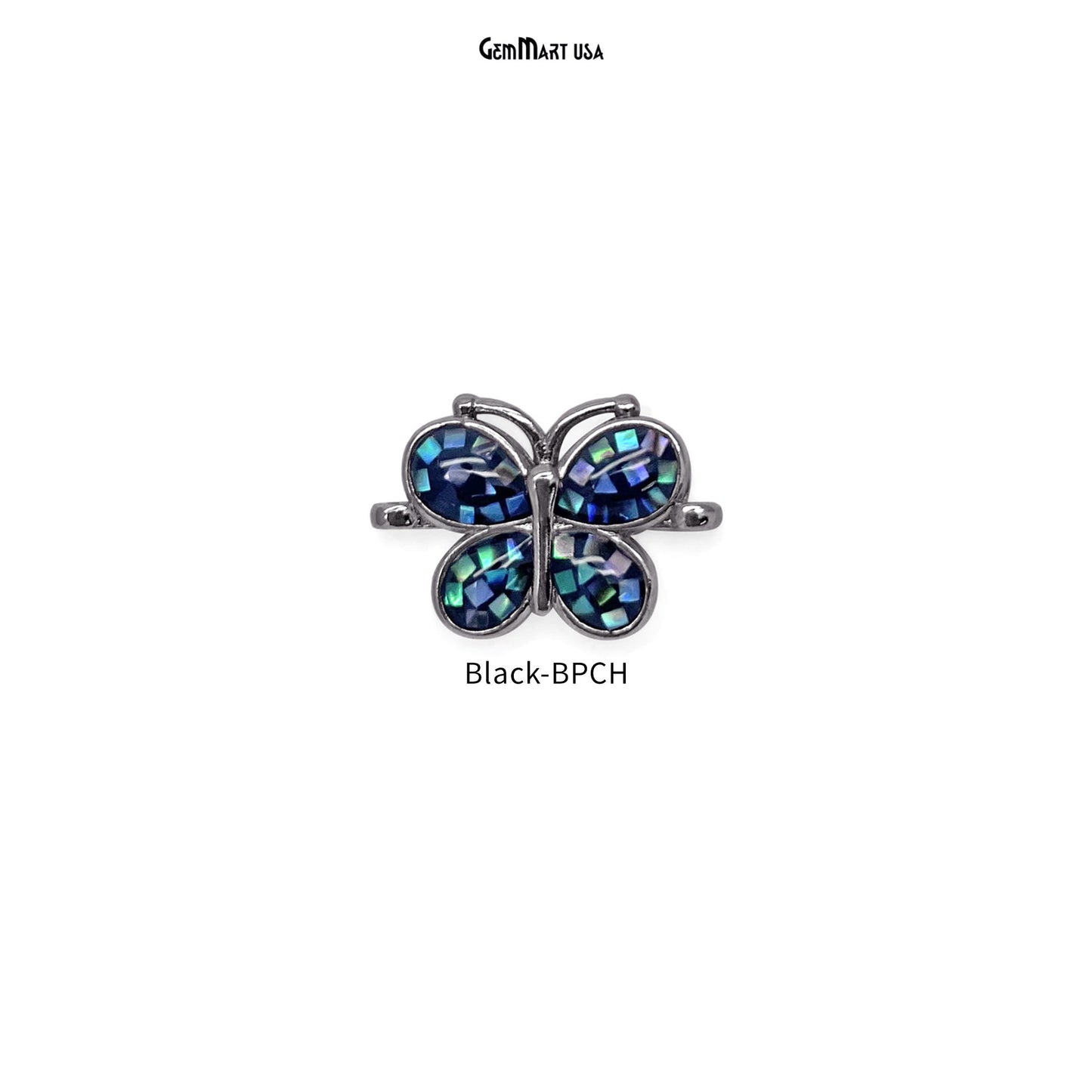 Abalone Shell Butterfly Charm Pendant 12x18mm Double Bail Bracelet Charm Jewelry GemMartUSA