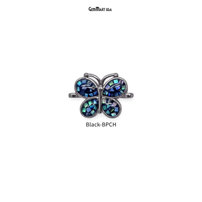 Abalone Shell Butterfly Charm Pendant 12x18mm Double Bail Bracelet Charm Jewelry GemMartUSA