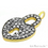 Heart Shape Lock Cubic Zircon Pave Gold Vermeil Charm For Bracelet & Pendants