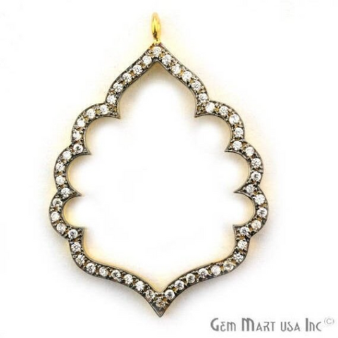 Chandeliers Cubic Zircon Pave Gold Vermeil Charm For Bracelet & Pendants