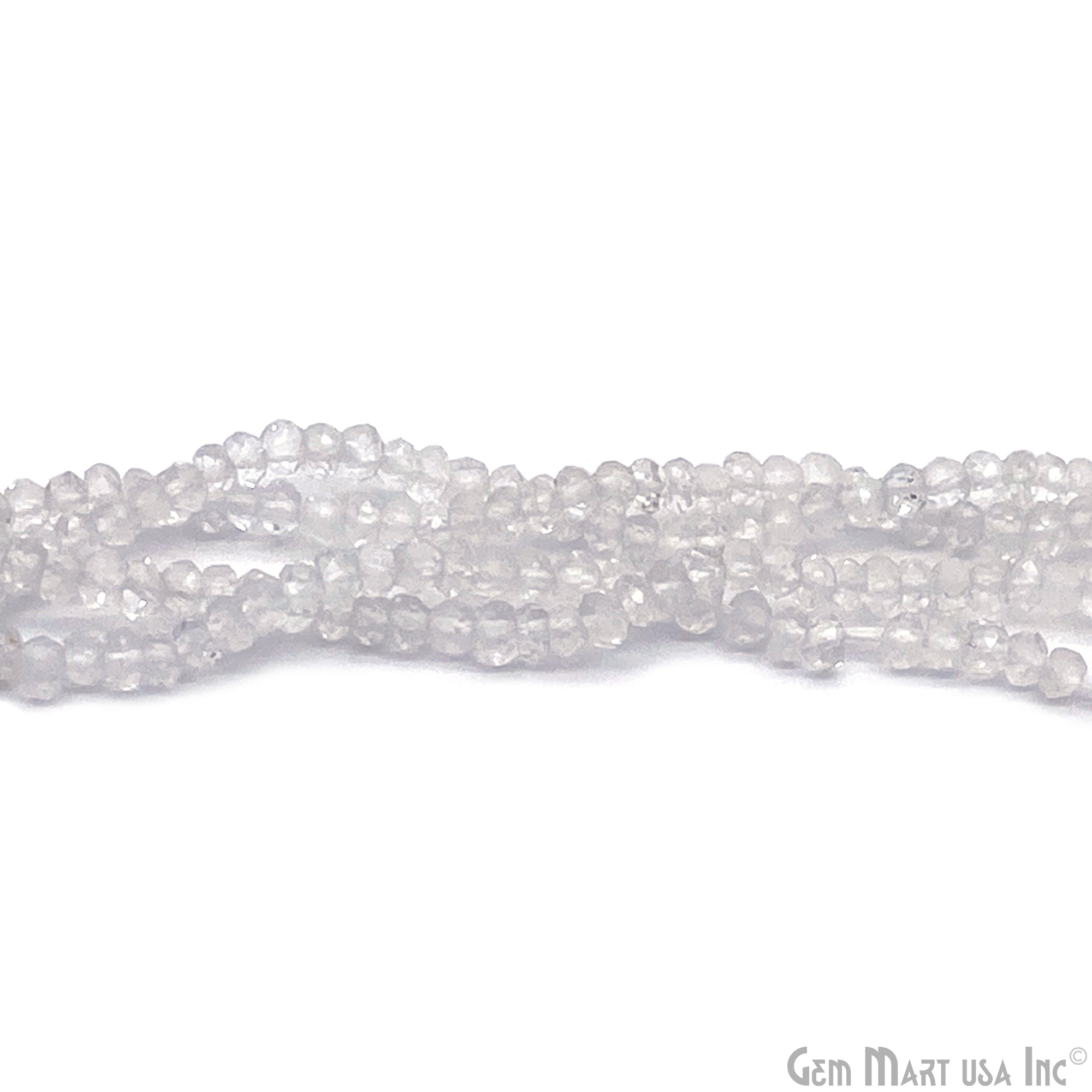 Crystal Round Faceted 3mm Gemstone Rondelle Beads 1 Strand
