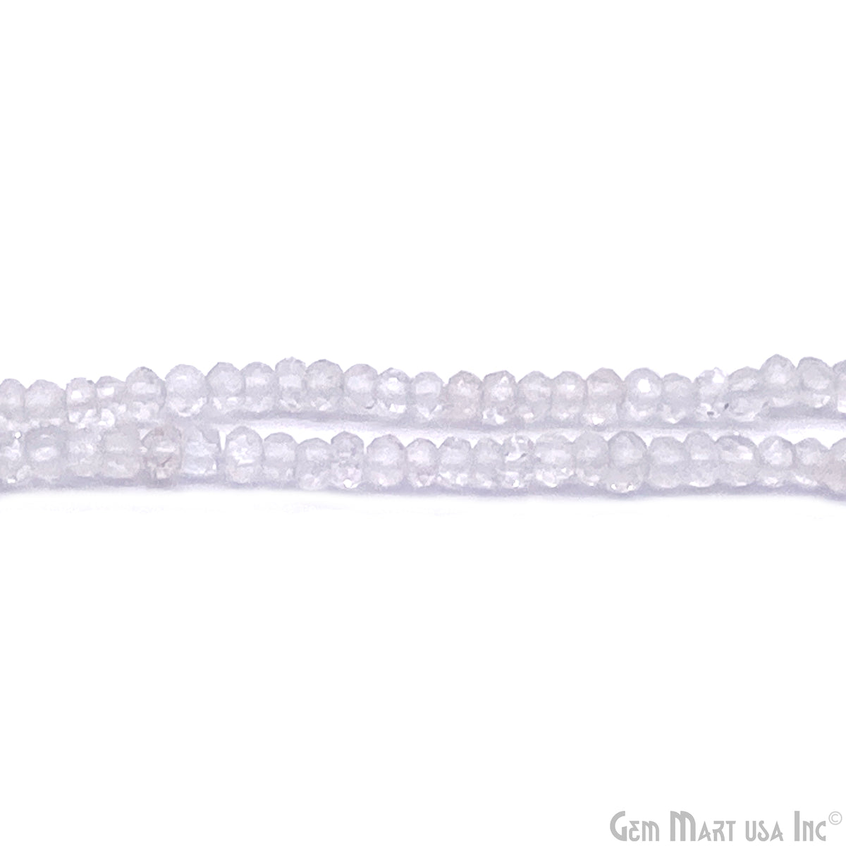 Crystal Round Faceted 3mm Gemstone Rondelle Beads 1 Strand