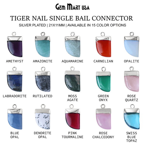 Tiger Nail 21x11mm Silver...