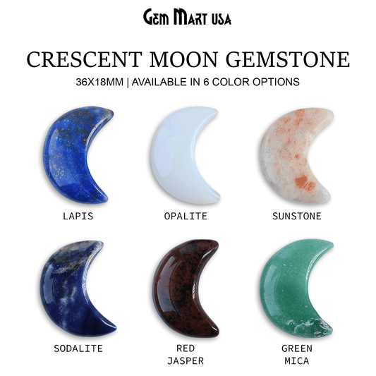 Moon Shaped Natural Stone Hand Carved Gemstone