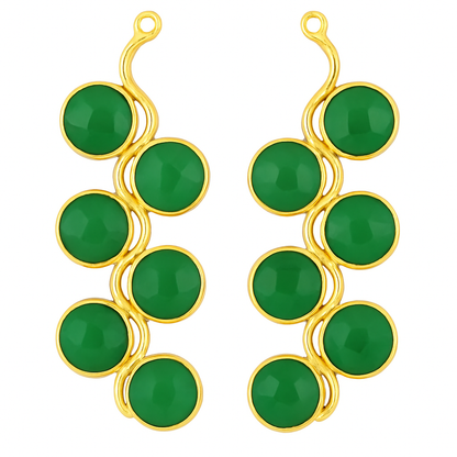 Wavy Design 41x20mm Gold Plated Gemstone Bezel Component