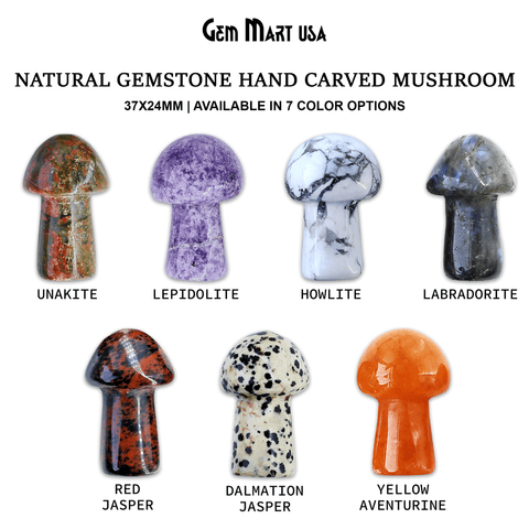 Natural Stone Hand Carved Gemstone Mushroom