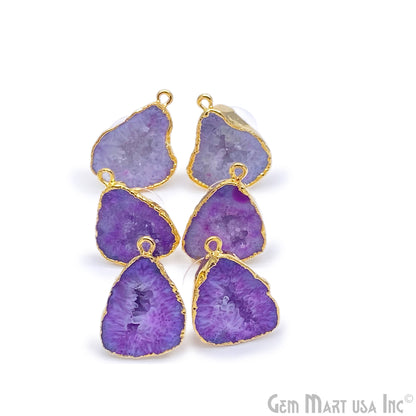 DIY Geode Druzy 28x18mm Gold Electroplated Loop Connector Studs Earrings