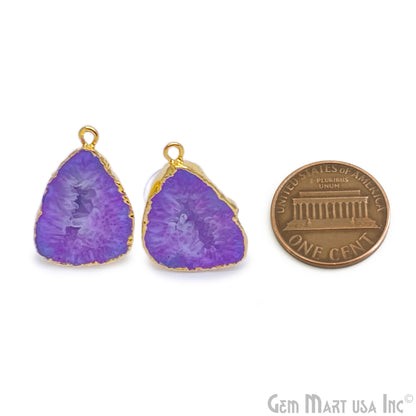 DIY Geode Druzy 28x18mm Gold Electroplated Loop Connector Studs Earrings