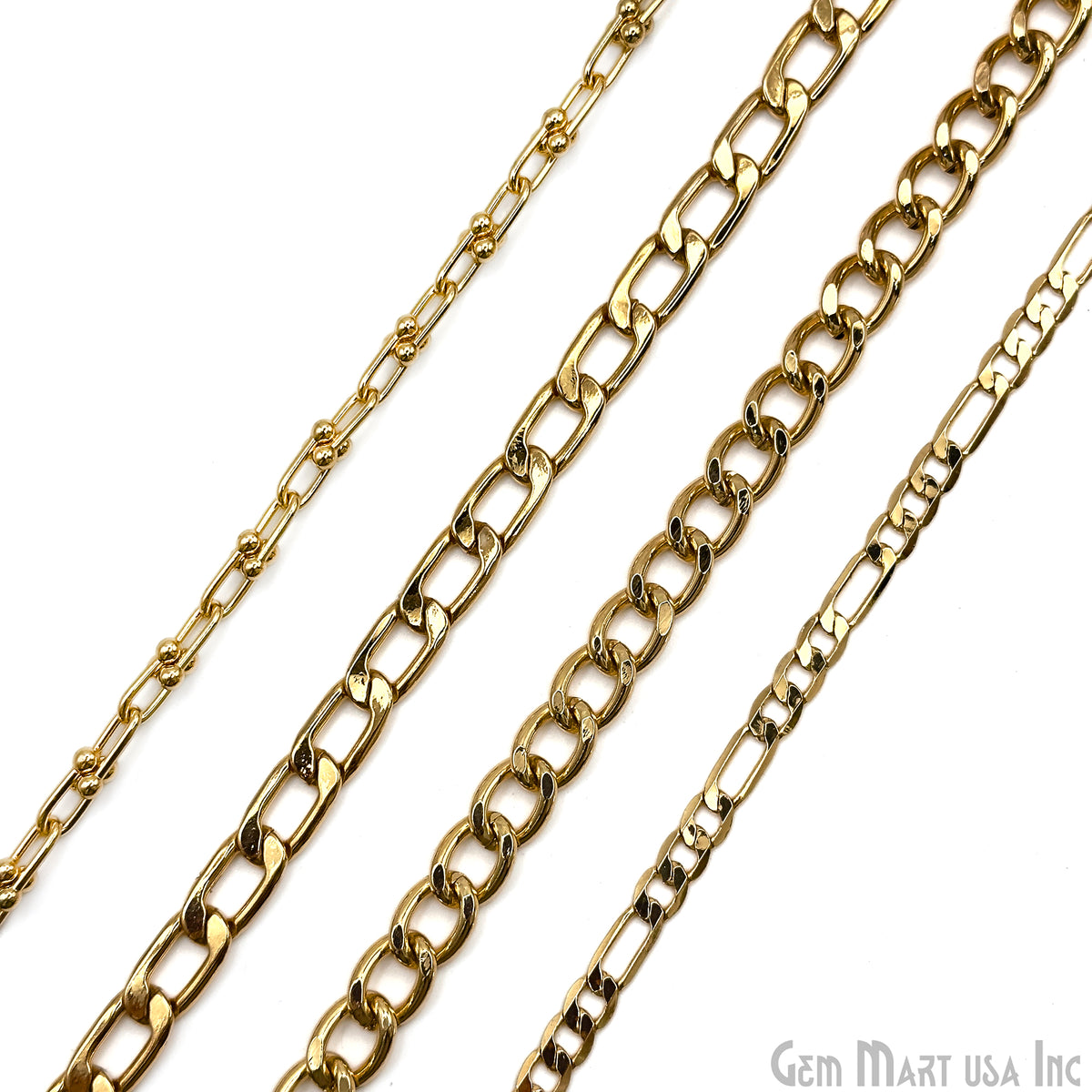 Gold Plated Chain Bulk Lot, Chunky Link Finding Chain, Wholesale Thick Jewelry Chain, Necklace Bracelet, DIY Jewelry Starter Kit, 9+ ft