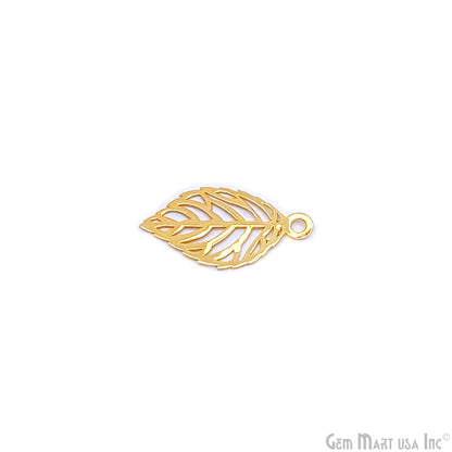 Leaf Shape Gold Plated 25x14mm Charm Finding Connector