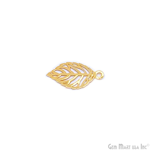 Leaf Shape Gold Plated 25x14mm Charm Finding Connector