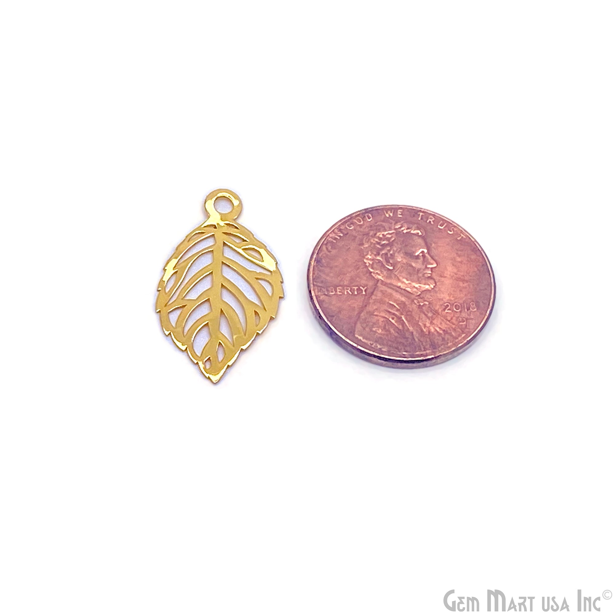Leaf Shape Gold Plated 25x14mm Charm Finding Connector