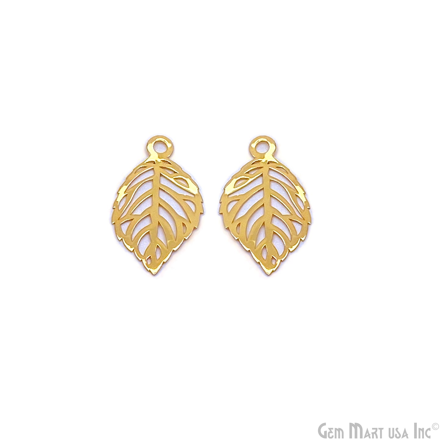 Leaf Shape Gold Plated 25x14mm Charm Finding Connector