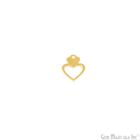 Heart Shape Shape Gold Finding 19x13.5mm Add-On Charm