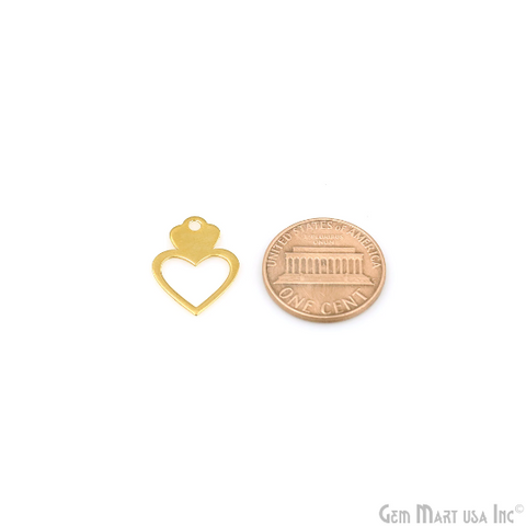 Heart Shape Shape Gold Finding 19x13.5mm Add-On Charm