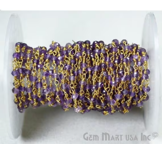 Amethyst 2.5-3 Gold Wire...