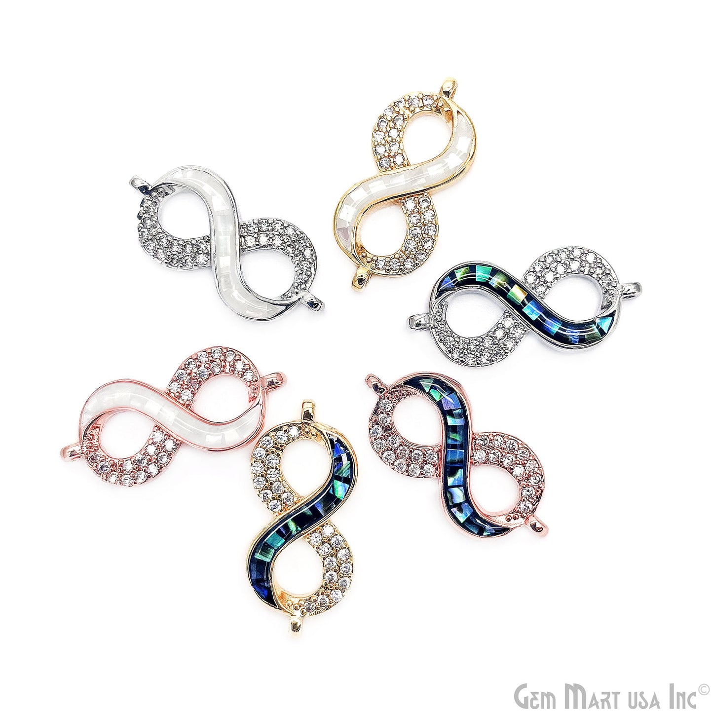 Infinity Charm Pendant 11x22mm Double Bail Bracelet Charm Jewelry GemMartUSA