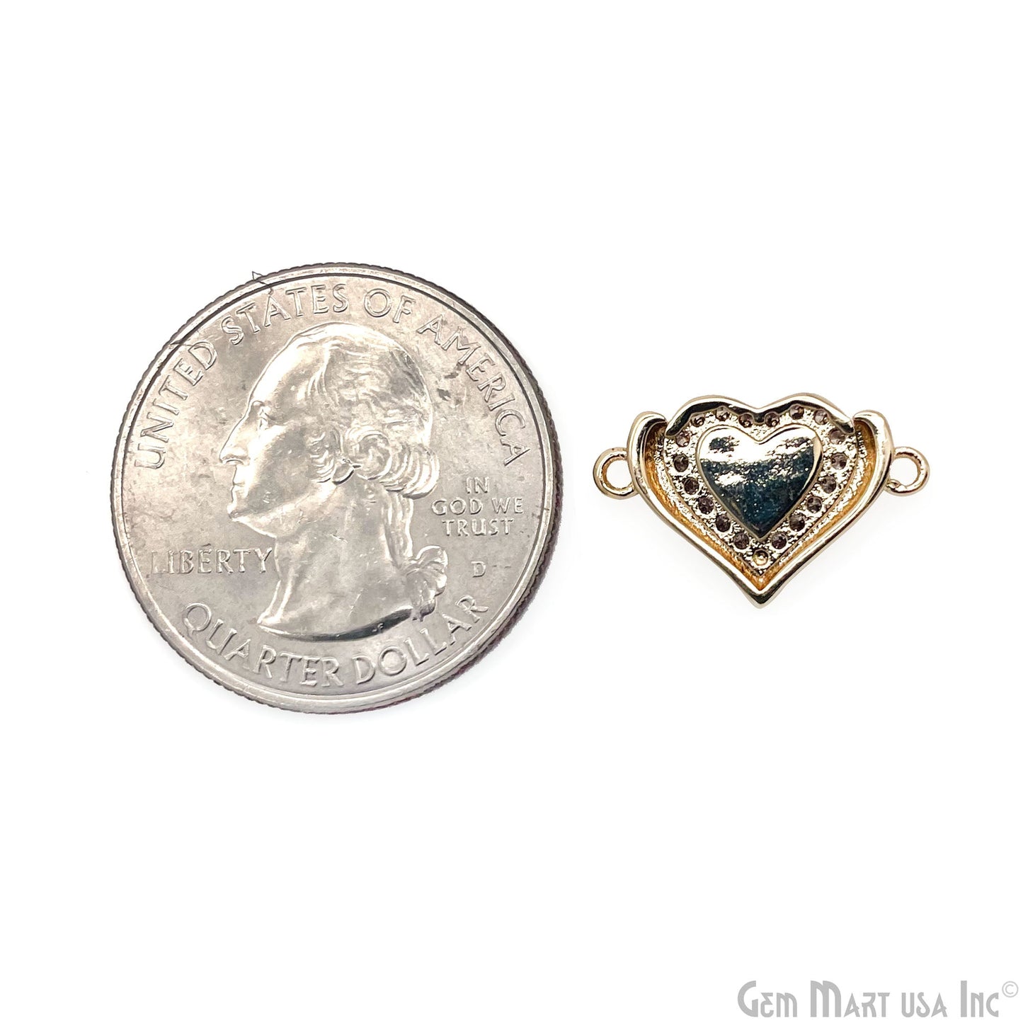 Heart Charm Pendant 18x12mm Double Bail Bracelet Charm Jewelry GemMartUSA