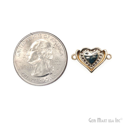 Heart Charm Pendant 18x12mm Double Bail Bracelet Charm Jewelry GemMartUSA