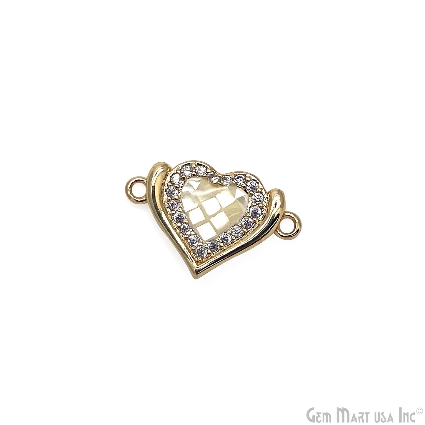 Heart Charm Pendant 18x12mm Double Bail Bracelet Charm Jewelry GemMartUSA