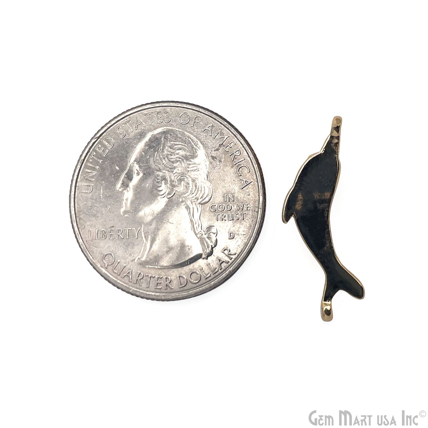 Shell Dolphin Fish Charm Pendant 24x8mm Single Bail Bracelet Charm Jewelry GemMartUSA